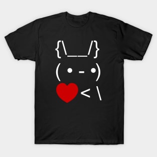 ASCII Text Art Bunny Rabbit Take Heart Back T-Shirt